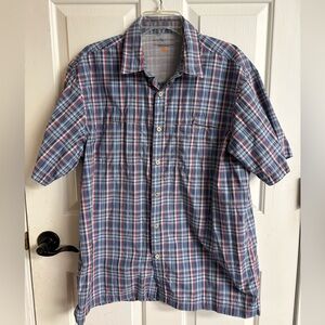 G.H. Bass & Co. Men’s Button Down Blue and Red Checkered Shirt
